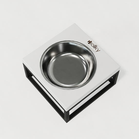 Миска на подставке для кошек и маленьких собак Hollky Base Solo S (1 × 0,45 л) Solo S-18187-BLWH | Зображення 9