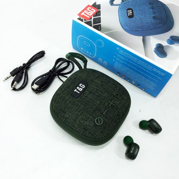 Колонка-Bluetooth с наушниками TG813. Цвет: зеленый | Зображення 1