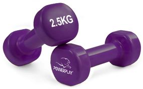Гантелі вінілові PowerPlay 4125 Achilles 2*2.5 кг. Фіолетові (пара - 2шт.)