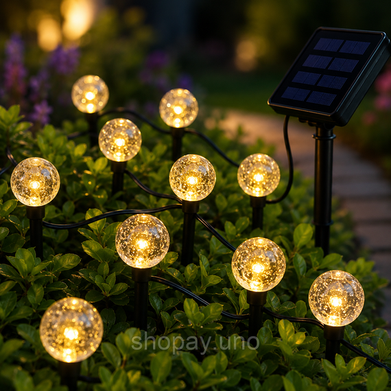 Садовий світильник garden light з сонячною панеллю / Кулясті ліхтарі для саду з бульбашками Solar / Світлодіодна LED-гірлянда для