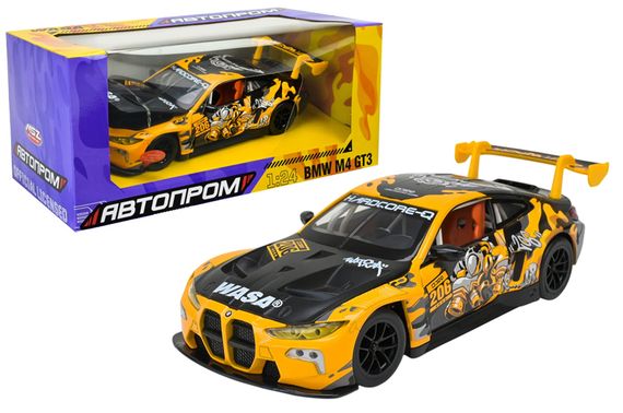 Машина металева АВТОПРОМ 68296A(Y)1:24 BMW M4 GT3, батар,світло, звук, відкр.двері, кор. 26.5x13.5x1см