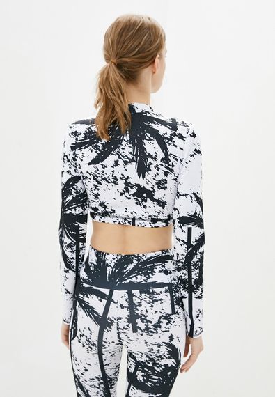 Спортивный топ 4Profi с длинным рукавом c принтом "Тропик" черно-белый размер M дайвинг 16039 | Зображення 2