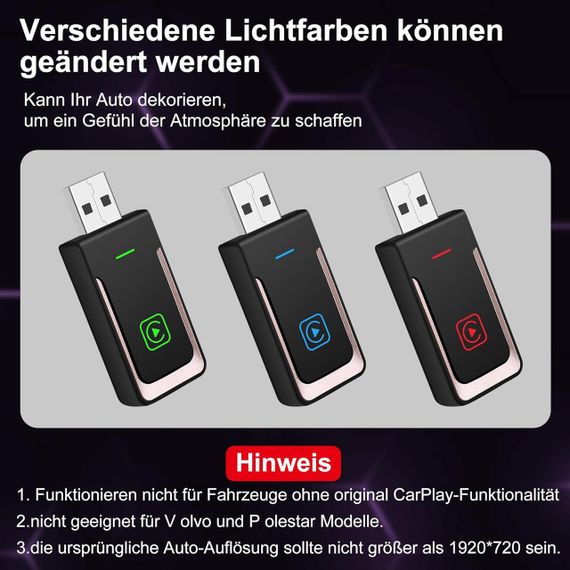 CarPlay адаптер, перехідник з дротового на бездротовий карплей Android Auto для авто iOS 10+, Android 11+, Plug and Play | Зображення 4