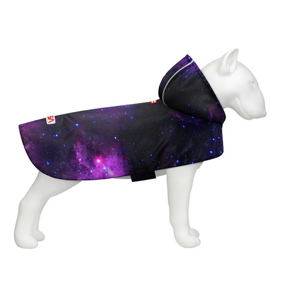 Дощовик-накидка з капюшоном для собак WAUDOG Clothes, малюнок "NASA21", L, А 48-52 см, B 60-70 см, С 42-52 см