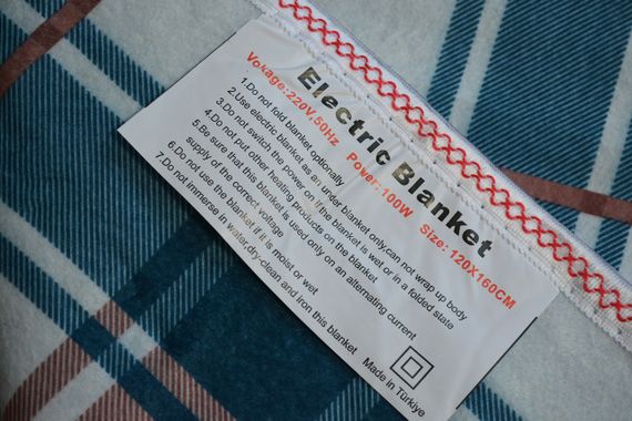 Електропростирадло 120*160 см Kayra з терморегулятором, Синє | Зображення 2