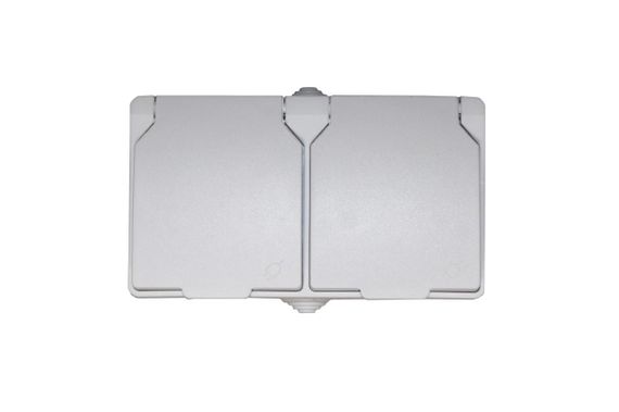 Розетка зовнішня установка 2-а з/к біла IP54 SURFACE Ny95001226 | Зображення 2