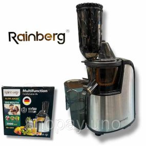 Центрифужний соковитискач Rainberg RB-2284 3800Вт з нержавіючої сталі на 2 швидкості для фруктів та овочів
