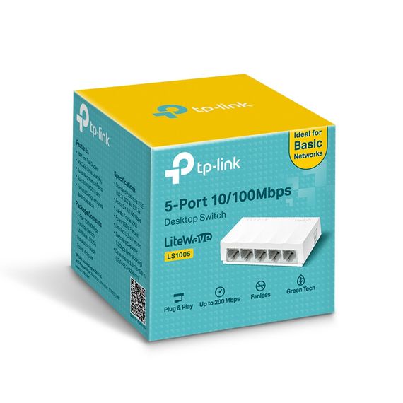 Коммутатор TP-LINK LiteWave LS1005, 5xFE, неуправляемый, настольный (LS1005) | Зображення 5