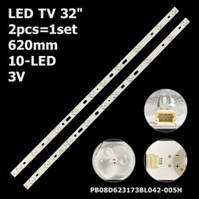 LED підсвітка TV 32" inch 620mm 3V 10-led PB08D623173BL042-005H 320B01301401 320F00501401 KG32AS620 2шт.