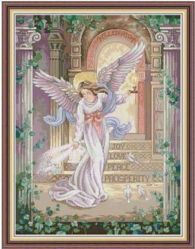 Набір для вишивання за нанесеною на канву схемою "Millennium Angel". AIDA 14CT printed 48*61 см