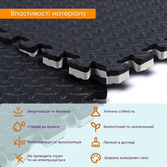 Підлогове двостороннє покриття GREY та BLACK 60*60cm*2cm (D) SW-00001843 | Зображення 2