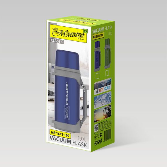 Термос питний Maestro MR-1631-100-BLUE1000 мл синій | Зображення 4