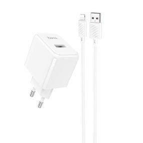 Набор СЗУ HOCO CS11A+кабель Lighting, 1xUSB, 2.1A, кабель 1м, White, Blister