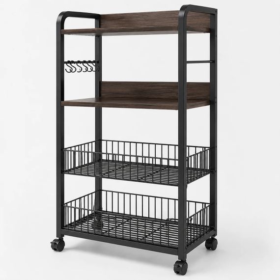 Мобильный стеллаж для кухни на колесиках YM163 4 яруса | Зображення 1