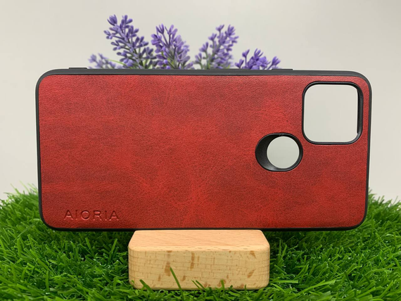 Чехол накладка Google Pixel 4A 5G кожа красный