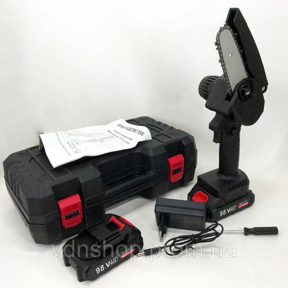 Аккумуляторная пила для подрубки деревьев 10 см, Аккумуляторная пила цепная с зарядным устройством YI-28