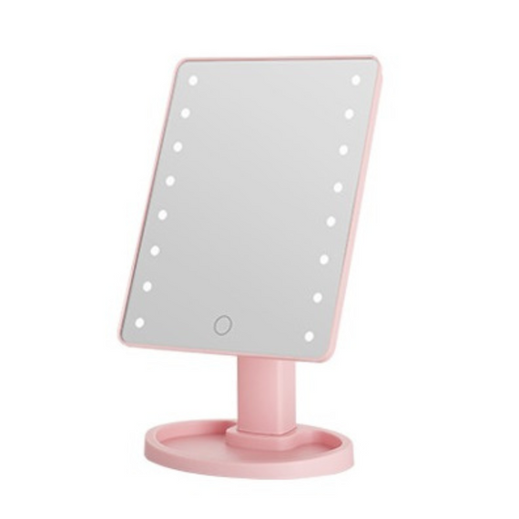 Зеркало косметическое 21х16 см 16 LED Черное HP-10-3AP