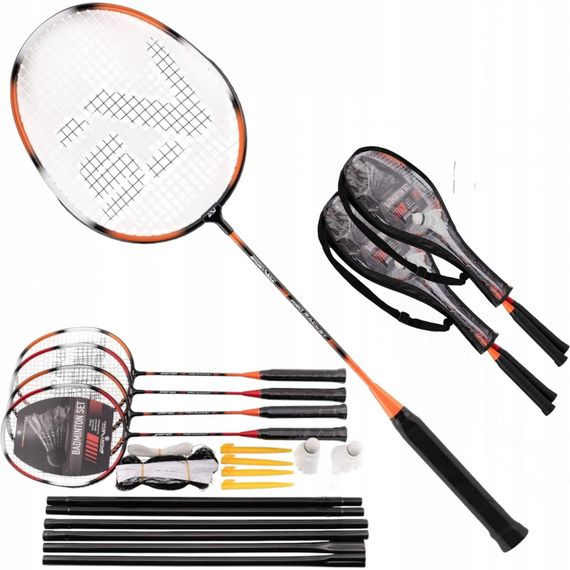 Бадмінтон, спідмінтон, сквош Набір для бадмінтону SportVida Pro 4 шт ракетки + 2 шт волани + сітка (SV-SE0003) | Зображення 8