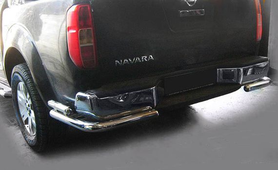 Задняя защита AK003-Double (нерж) для Nissan Navara 2006-2015 гг
