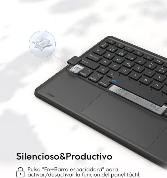 Чохол з Bluetooth клавіатурою для iPad 10.2" 9, 8, 7 покоління, Pro 10.5", Air 3, Earto з тачпадом QWERTY, захист для планшету | Зображення 4