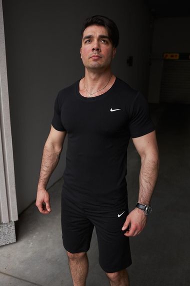 Комплект чоловічий Nike: футболка чорна + шорти чорні (8943129812)