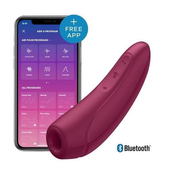 Вакуумний стимулятор клітора для жінок Satisfyer Curvy 1+, бордовий Sex Aura
