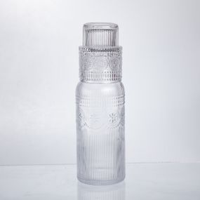 Глечик 700 мл зі склянкою 1 (шт) графин для компоту соку води лимонаду глечик для напоїв Прозорий HP-19-L4