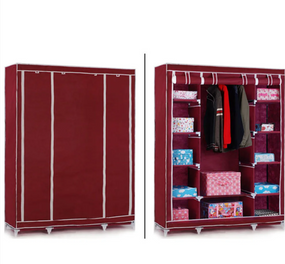 Сложный тканевый шкаф STORAGE WARDROBE 88130 на 3 секции, 130х45х175 см