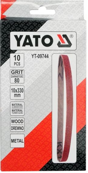 Набір стрічка наждачна нескінченна 10х330 P80 10 штук YATO YT-09744 | Зображення 3