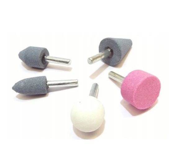 Набір камені насадки шліфувальні хвостовик 6 мм 5 штук VOREL-25400 | Зображення 3