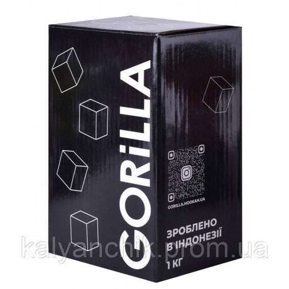 Вугілля кокосове для кальяну Gorilla 2.5х2.5, 1 кг | Зображення 1
