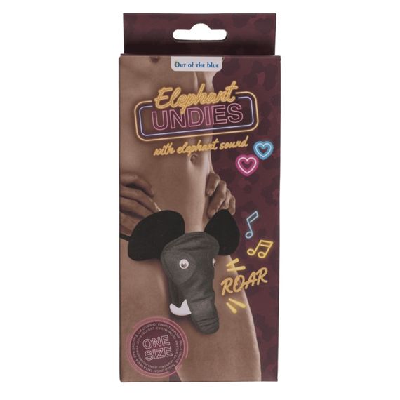 Чоловічі стрінги Слон зі звуком Elephant undies with elephant sound, black - one size | Зображення 4