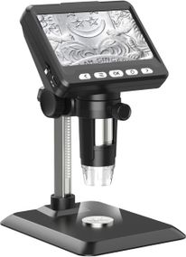 Микроскоп Ashfly с 1000-кратным увеличением, цифровой микроскоп 1080P, монетная лупа с 8 регулируемыми светоди