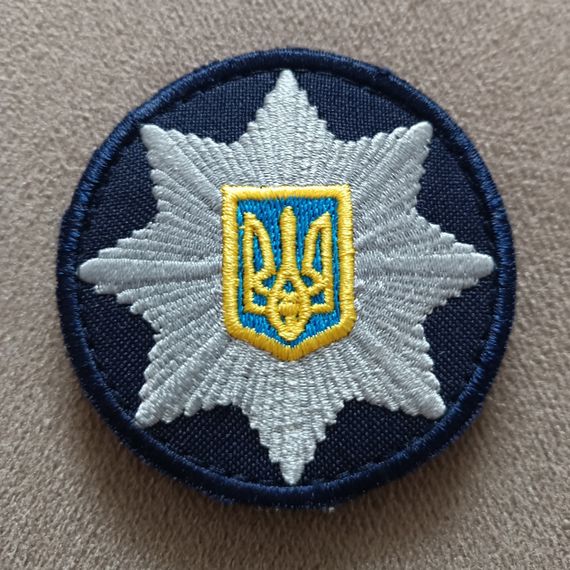 Кокарда полиция на липучке (синяя)