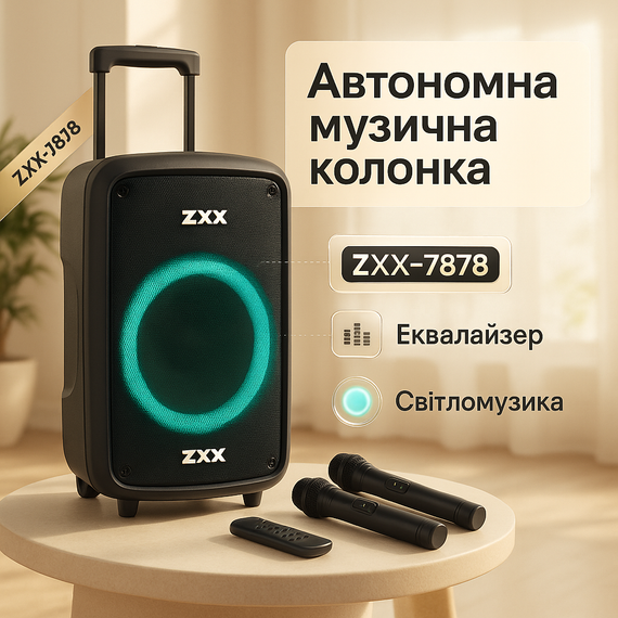 Музична колонка з блютузом і флешкою ZXX-7878, Дуже потужна колонка для дому та вулиці KG-31
