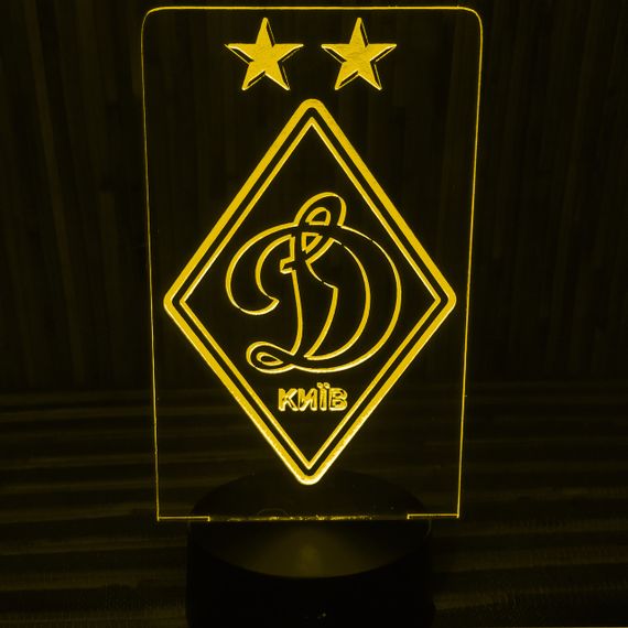 Акриловый светильник-ночник ФК Динамо желтый tty-n000161