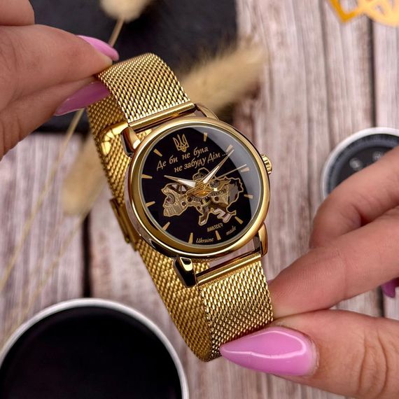 Класичний жіночий годинник Awarder 028L Gold-Black Де би не була | Зображення 2