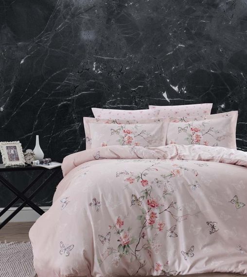 Постельное белье First Choice Cotton Satin 160x220 см семейный Matilde Powder