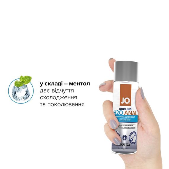 Анальна змазка JO ANAL H2O — COOLING (60 мл) охолоджувальна, на водній основі | Зображення 3