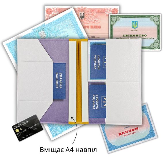 Органайзер для документів А5 сіро-блакитний, папка з принтом шестикутники | Зображення 2