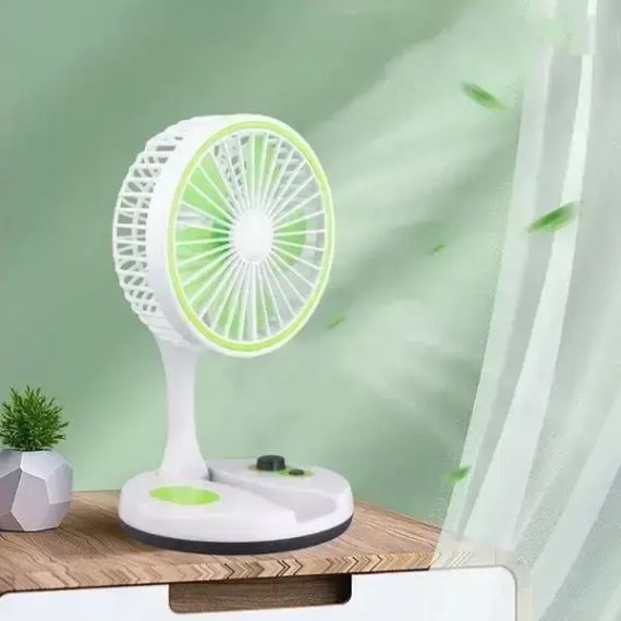 Настільний вентилятор з LED підсвіткою та USB, KC-7900 / Міні-вентилятор настільний акумуляторний