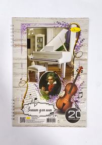 Зошит для нот А4 20 л. "MUSIC" пружина НЗ-П4-20 Апельсин CLASSIC Вид 4