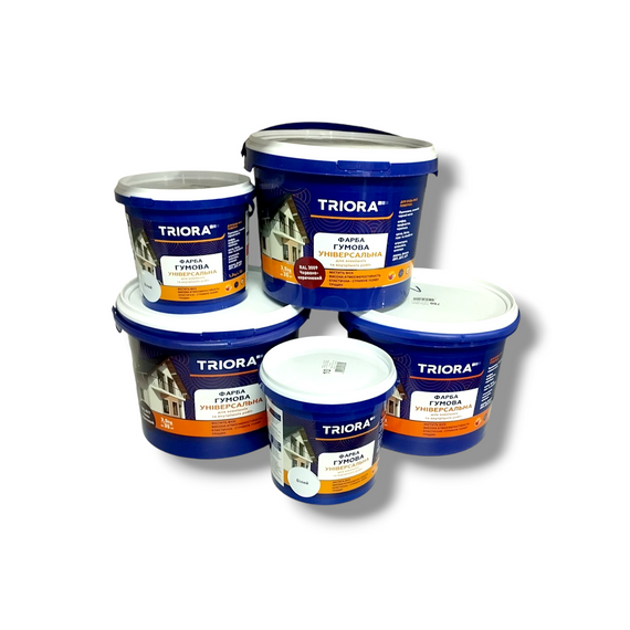 Фарба гумова універсальна 3,5 кг ТМ TRIORA 44 RAL 8017 Темно-коричневий | Зображення 1