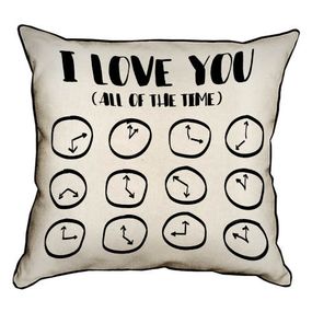 Подушка с мешковины I love you all of the time 45x45 см (45PHB_21L004)