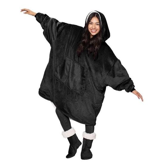 Толстовка плед чоловіча, Домашній плед з рукавами, Ковдра з рукавами Snuggie huggle капюшоном WR-92 | Зображення 4