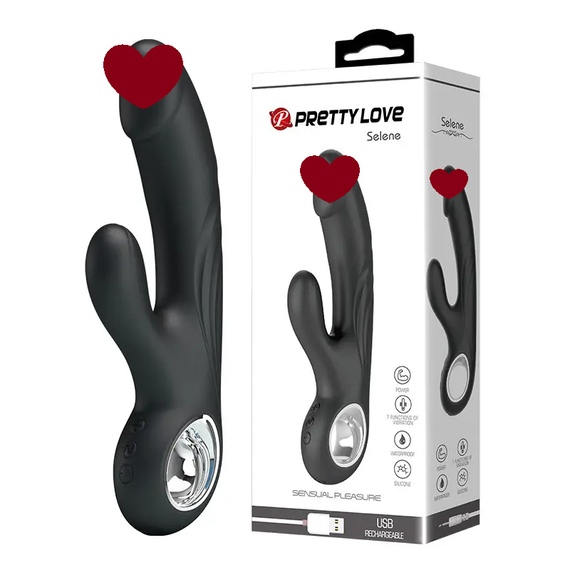 Перезаряжаемый вибратор с клиторальным стимулятором PRETTY LOVE "SELENE" BI-014513-2 sexstyle