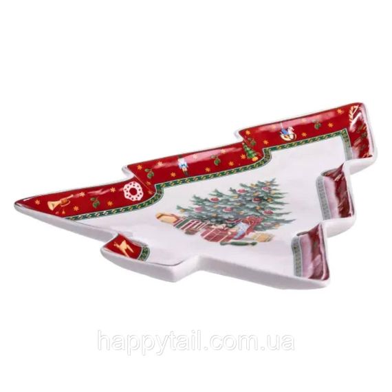 Сервировочное новогоднее блюдо для закусок Christmas 29×24×2 (см) фарфор HP-SDHK-17 | Зображення 1