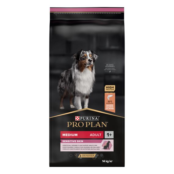 Сухий корм для собак середніх порід з лососем Purina Pro Plan Medium Sensitive Skin 14 кг