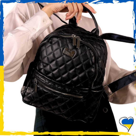 Рюкзак жіночий з якісної екошкіри. Рюкзак для дівчаток. Рюкзак чорний