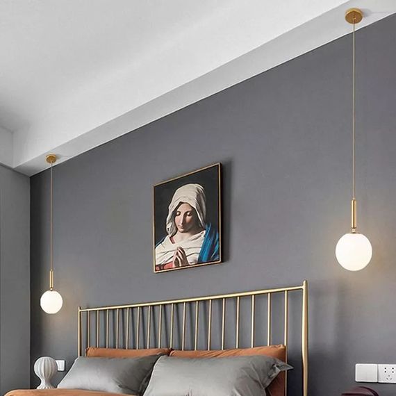 Люстра підвісна на 1 лампочку 27051 Латунь 40-100х15х15 см. | Зображення 2